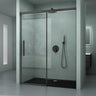 glasvilla Duschtür Nischentür dusche Duschabtrennung Chrom und Schwarz Duschkabine Nischenschiebetür 6mm ESG-Sicherheitsglas inkl. Soft-Close Teramo12K