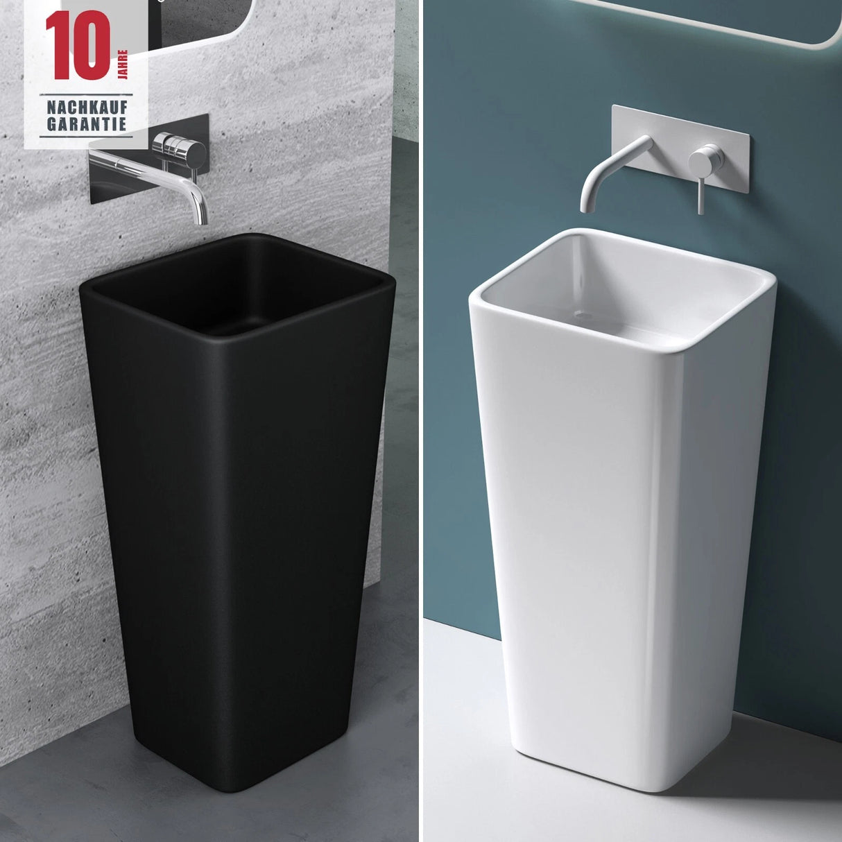 lavabo freestanding Col31 di Glasvilla Design in ghisa minerale, dimensioni: 40x35x82cm