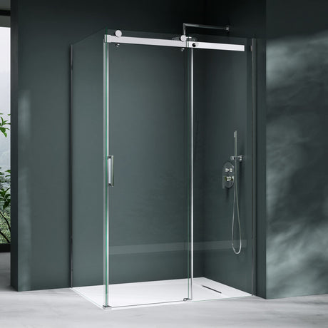 glasvilla Eckdusche Duschkabine Sicherheitsglas 8mm ESG beidseitige NANO-Beschichtung Schiebetür Dusche Ravenna17K