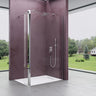 glasvilla Box Doccia Walk-In con Vetro Laterale 30cm, Parete Doccia in Vetro Trasparente da 8mm con Stabilizzatore Rotondo e Rettangolare, Vetro di Scurezza ESG con rivestimento nano Bremen01K-Plus
