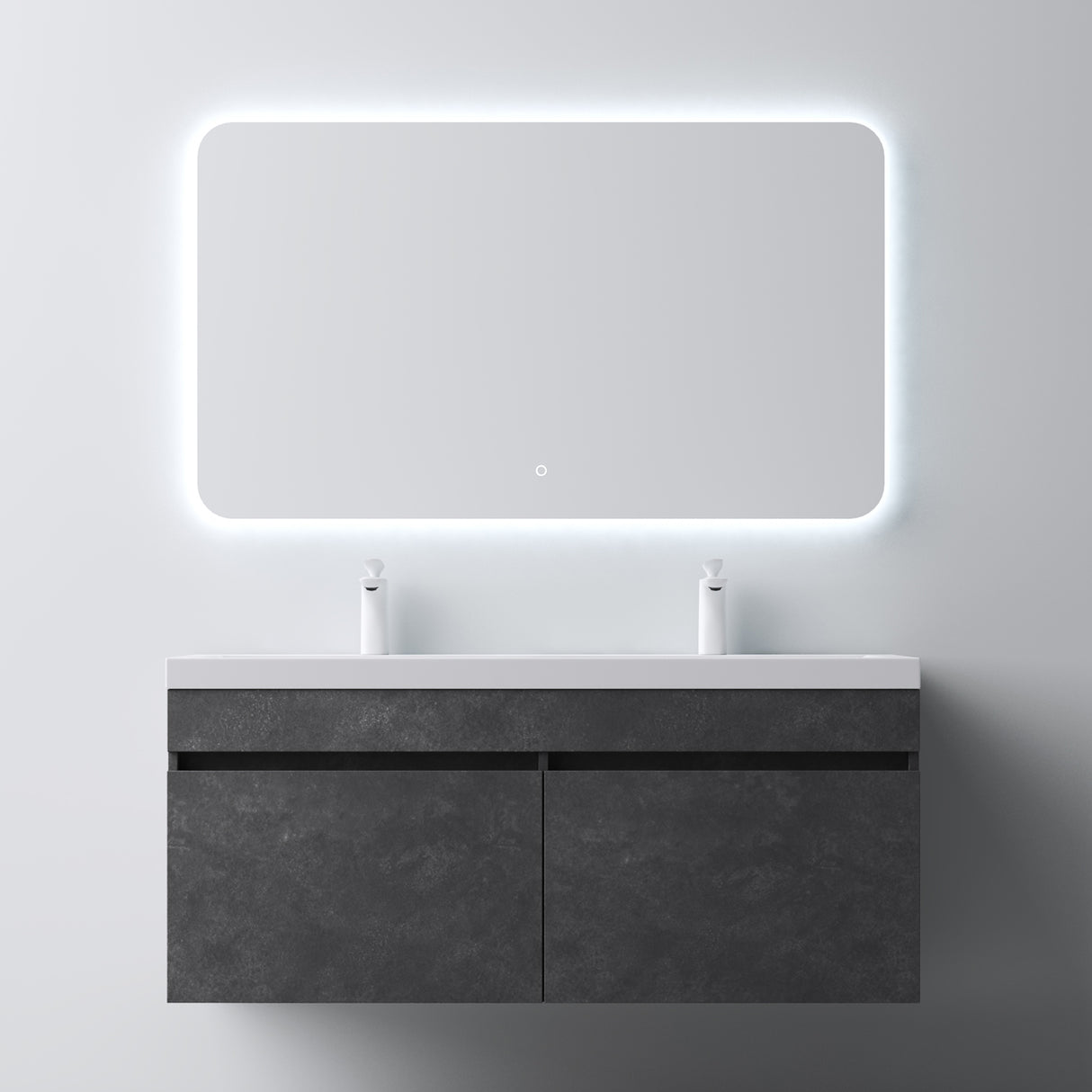 glasvilla Mobile Bagno Sospeso Mobili da Bagno con Lavabo da Marmo fuso, Botanica