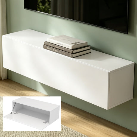 Glasvilla Design – Mueble TV suspendido con cierre suave y tirador oculto (Fernsehschrank02)