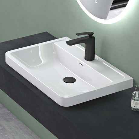 glasvilla Lavabo da Appoggio da Marmo fuso Lavandino Bagno Rettangolare con Troppopieno Colossum08