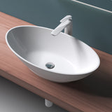 glasvilla Lavabo da Appoggio da Marmo Fuso Lavandino Bagno Bianco Ovale Colossum807