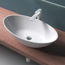 glasvilla Lavabo da Appoggio da Marmo Fuso Lavandino Bagno Bianco Ovale Colossum807