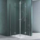 glasvilla Box Doccia con Porte Pieghevole a 180°in Vetro Trasparente Box Cabina Doccia Angolare a Soffietto Effetto Loto Ravenna26