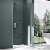 glasvilla Box Doccia a Nicchia in Vetro di Sicurezza 8mm con Meccanismo di Sollevamento e Abbassamento Cabina Doccia Cromata e Nera in Vetro Trasparente e Parzialmente Smerigliato Box Doccia con Rivestimento Nano Teramo36K