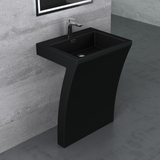 glasvilla Lavandino a Colonna Lavandino su Piedistallo per Bagni da Marmo Fuso, Lavabo a Colonna con un Foro per la Rubinetteria, Colossum07