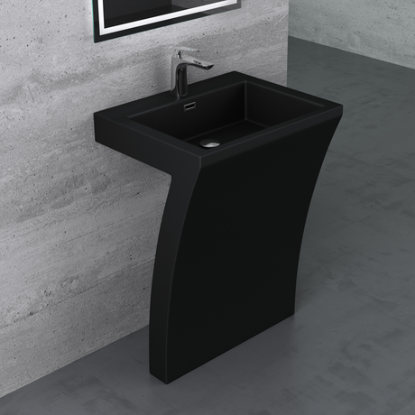 lavabo de pie glasvilla cuadrado diseño mueble de lavabo Col07 mármol fundido diseño área de lavado columna de lavabo columna de pie