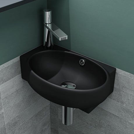 glasvilla Lavabo da Appoggio 42X28X15cm Lavabo Bagno Sospeso Lavandino Bagno in Ceramica con Nano Rivestimenti Brüssel001