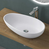 lavabo ovalado de encimera sin orificio para grifo y desagüe Col809