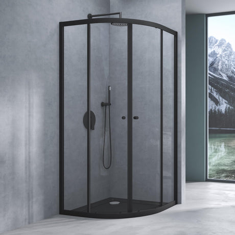 glasvilla Box Doccia in Vetro Cabina Doccia Bagno con 2 Porte Scorrevoli e Profili in Alluminio Box Doccia con Rivestimento Nano Ravenna32K