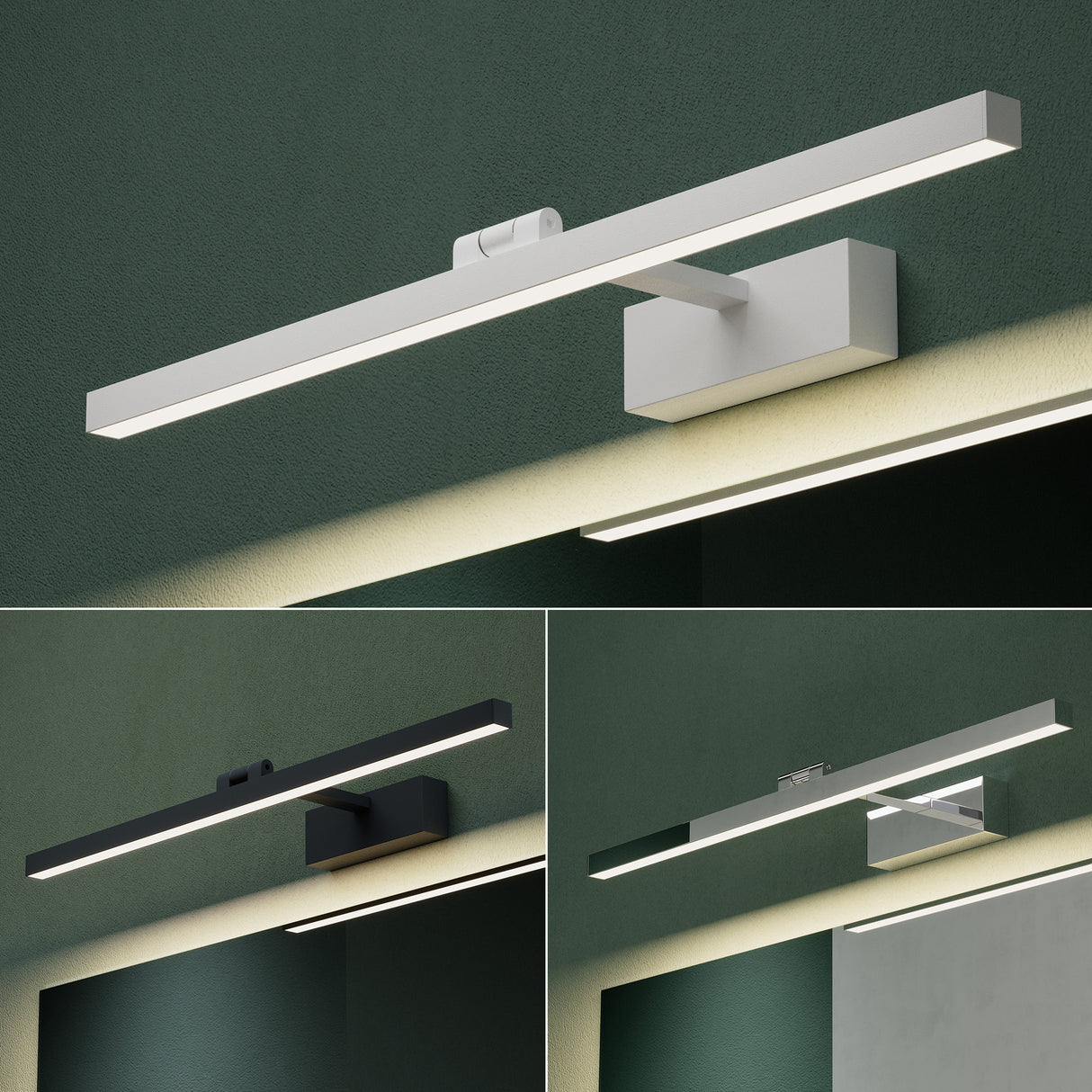 lampada da specchio a LED per bagno Glasvilla | Lampada da specchio, lampada da bagno 4000K | Ruotabile di 180°, 9W, radiosamente bello 