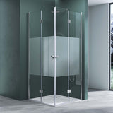 glasvilla Box Doccia con Porte Pieghevole a 180°in Vetro Parzialmente Smerigliato Box Cabina Doccia Angolare con Effetto Loto Ravenna26