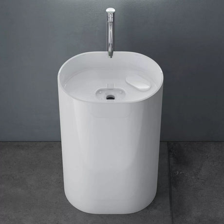 Lavabo da appoggio Glasvilla Design Col45 bianco, in ghisa minerale, lavabo, LTH: 52x38x85cm