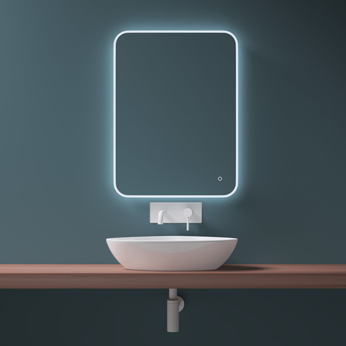 glasvilla Lavabo da Appoggio in Ceramica Lavandino Bagno Lavabo Bianco con Nano Rivestimenti Brüssel215