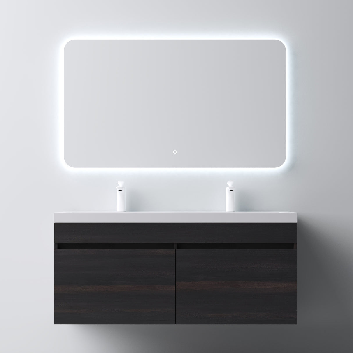 glasvilla Mobile Bagno Sospeso Mobili da Bagno con Lavabo da Marmo fuso, Botanica