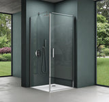 glasvilla Box Doccia in Vetro Trasparente 8 mm Box Doccia con Meccanismo Alza/Abbassa e Porta Girevole Box Cabina Doccia Angolare Ravenna36-Plus