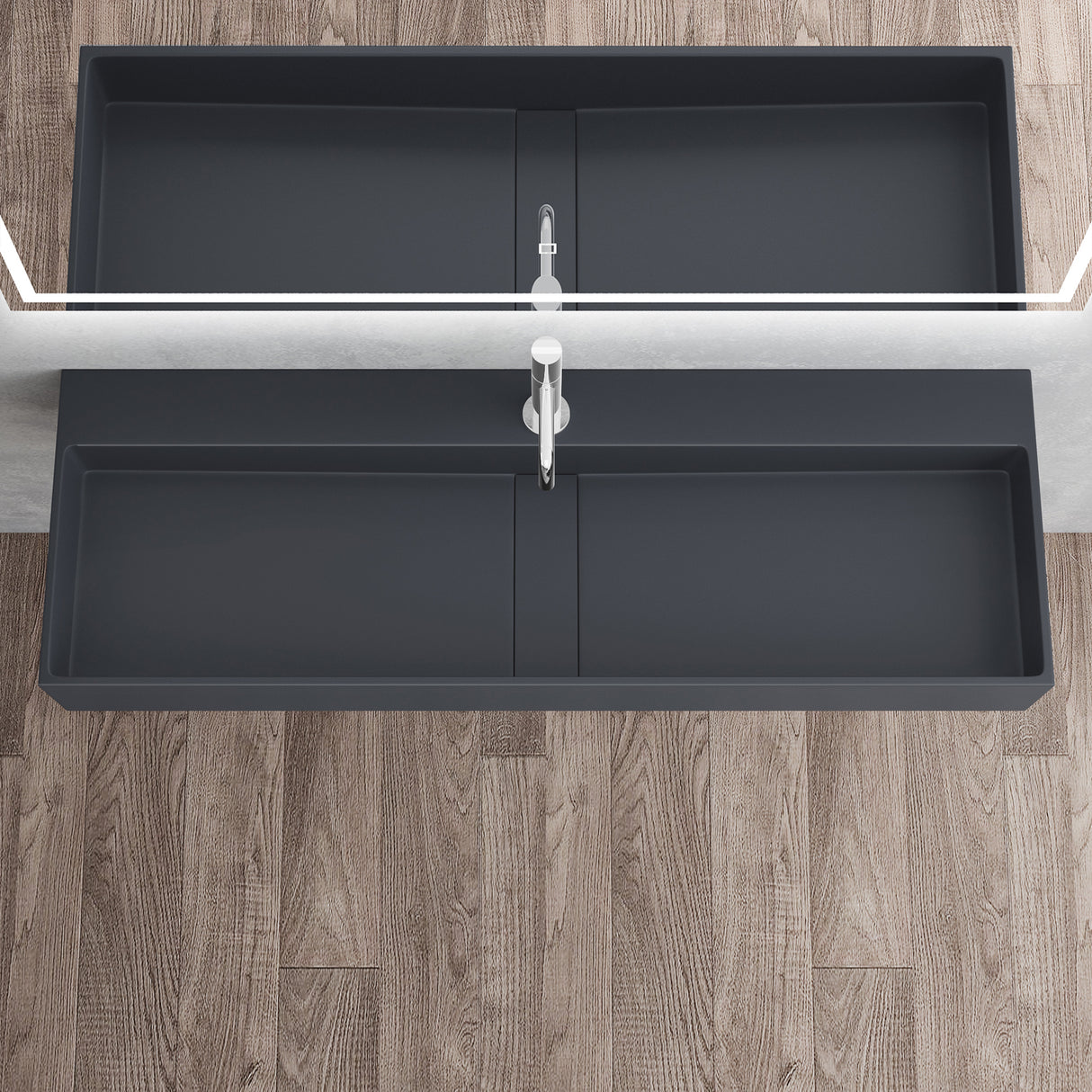 glasvilla Lavabo da Appoggio da Marmo Fuso Lavabo Bagno Sospeso Lavandino Bagno con Foro per la Rubinetteria Col6028