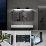 glasvilla Armadietto a Specchio con Lampada da Specchio LED per Bagno, Mobiletto da Parete per Bagno con Specchio e Luce a Specchio Spiegelschrank 02