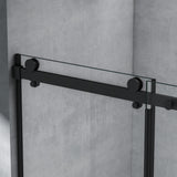 glasvilla Box Doccia a Nicchia in Vetro Trasparente 8mm Box Doccia in Vetro di Sicurezza ESG con Porta Scorrevole e Nano Rivestimento Teramo19K Nero