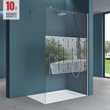 glasvilla Box Doccia Walk-In Parete Doccia in Vetro 10mm di Sicurezza ESG con Rivestimento Nano Braccio di Sostegno BRAM1&3 Bremen2DM
