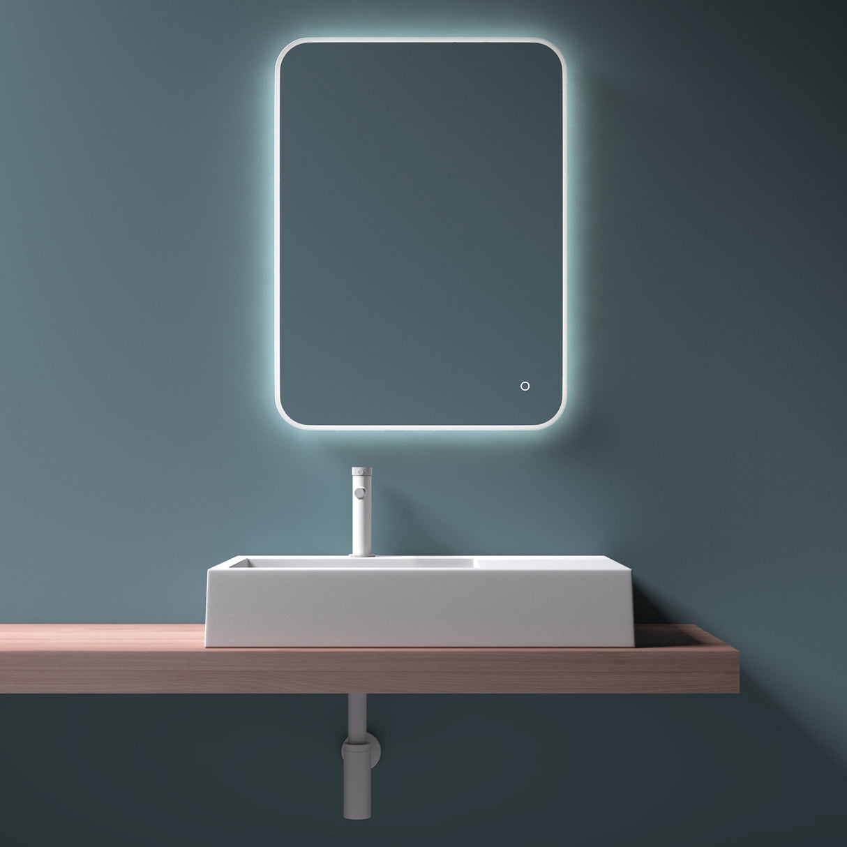 glasvilla Lavabo da Appoggio da Marmo Fuso Lavabo Bagno Sospeso Lavandino Bagno Rettangolare Col11