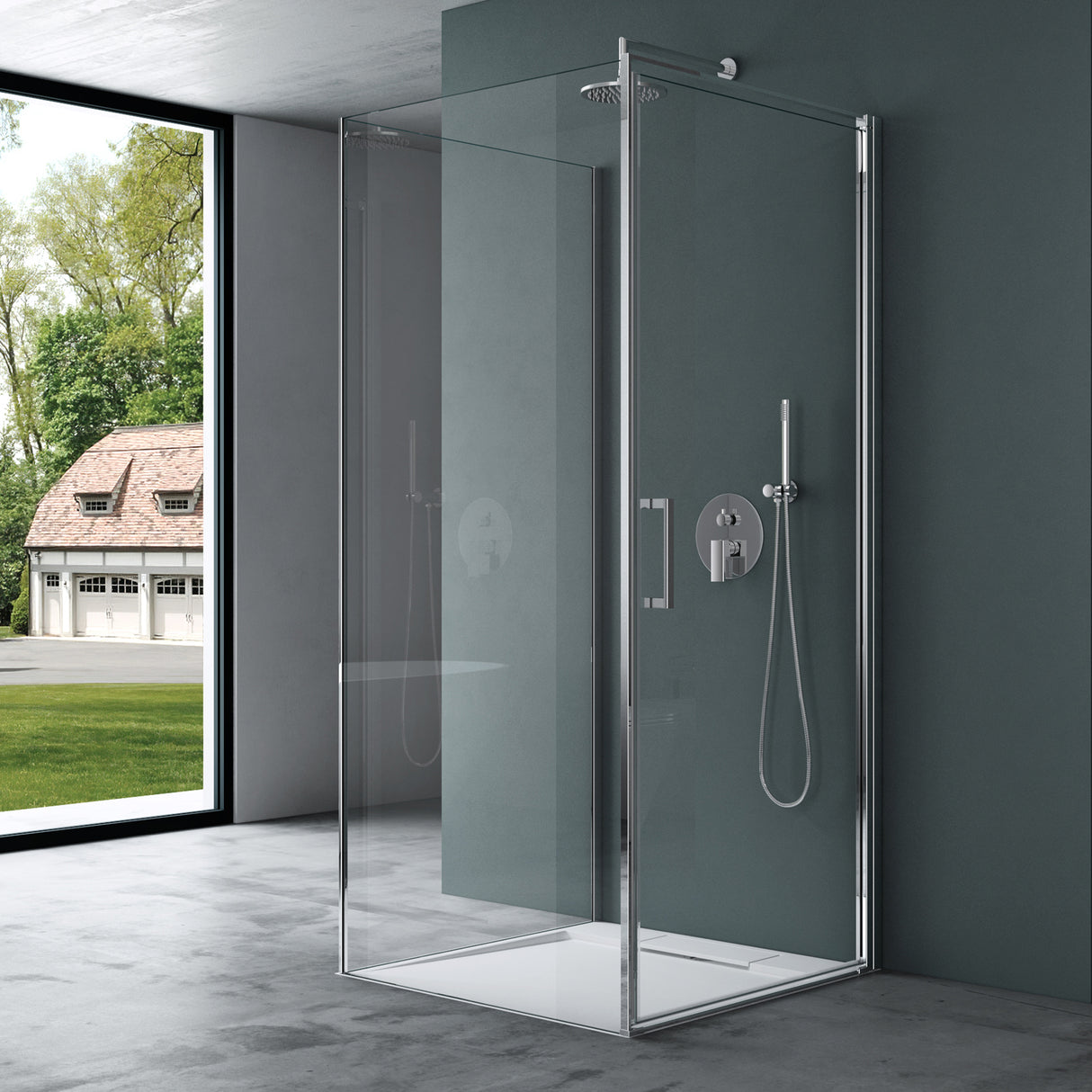 glasvilla Duschkabine U-Form Dusche Duschabtrennung 8mm ESG-Sicherheitsglas Klarglas mit Nano-Beschichtung Ravenna36UK