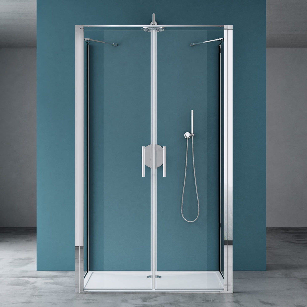 glasvilla Box Doccia in Vetro Trasparente a Forma U Cabina Doccia con Porte Doppie, Box Doccia in Vetro di ESG Ravenna66UK