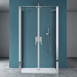 glasvilla Box Doccia in Vetro Trasparente a Forma U Cabina Doccia con Porte Doppie, Box Doccia in Vetro di ESG Ravenna66UK