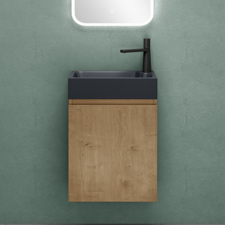 glasvilla Badmöbelset Badezimmermöbel bestehend aus Waschbecken in Anthrazit Matt und Waschbeckenunterschrank BTH: 46x26x63cm Pisa02