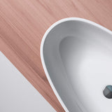 glasvilla Lavabo da Appoggio da Marmo Fuso Lavandino Bagno Ovale senza Foro per Rubinetto e Troppopieno Col809