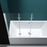 Parete doccia Glasvilla per vasca da bagno, parete per vasca da bagno, parete pieghevole per vasca da bagno, vetro di sicurezza da 6 mm con guarnizione NANO, supporto per vasca da bagno, divisorio per vasca da bagno Cortona116