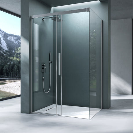 glasvilla Box Doccia in Vetro di Sicurezza ESG da 6 mm Cabina Doccia con Meccanismo di Chiusura Soft Close Box Doccia con Porta Scorrevole Ravenna12K