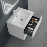 glasvilla Mobile Bagno Sospeso con 2 Cassetti Soft-close Mobiletto Bagno Include Lavabo da Marmo Fuso Aqualis