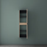 Glasvilla Verona – Armario auxiliar de baño suspendido con 2 puertas y 4 compartimentos (35×20×120 cm)