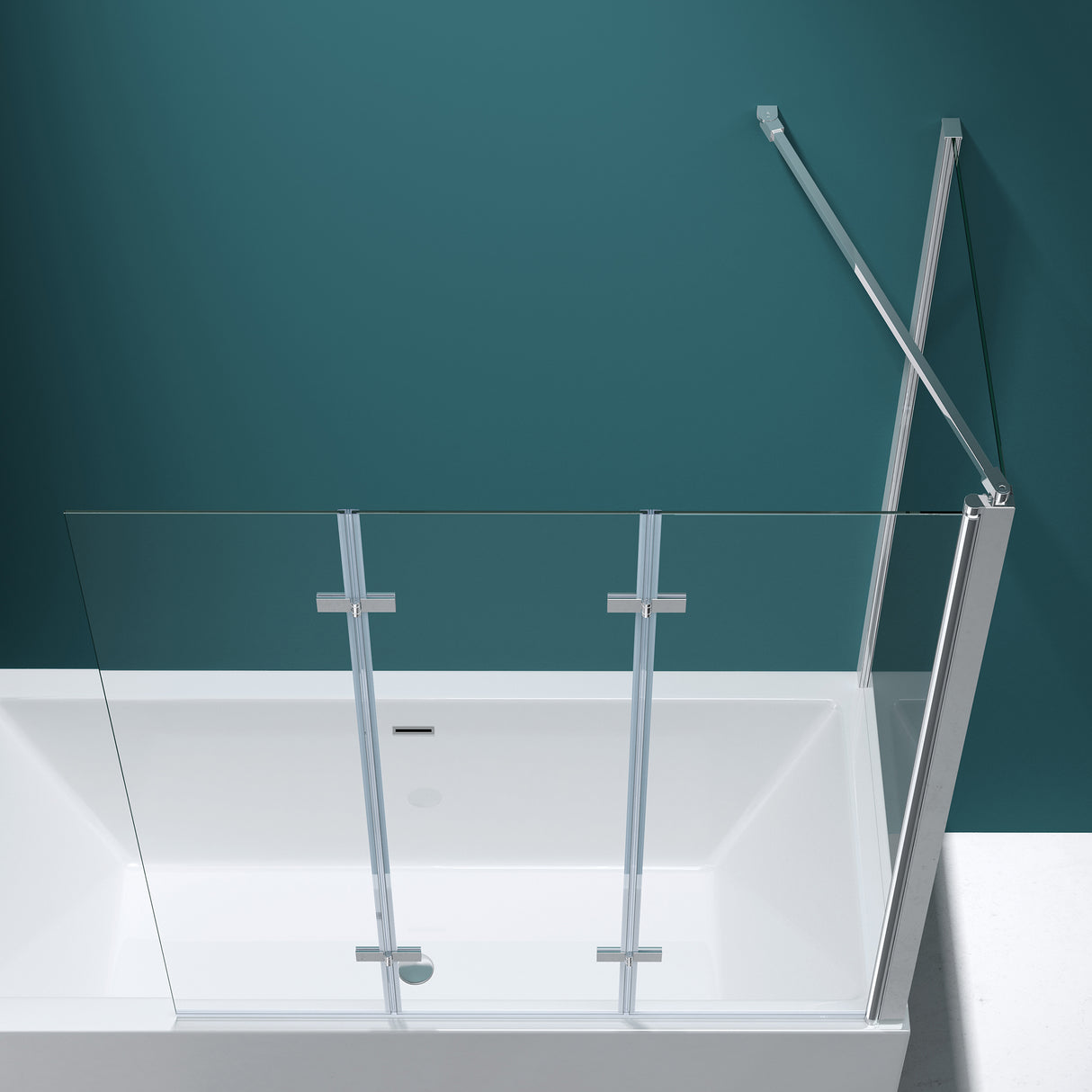 Parete doccia Glasvilla per vasca da bagno, parete per vasca da bagno, parete pieghevole per vasca da bagno, vetro di sicurezza da 6 mm con guarnizione NANO, supporto per vasca da bagno, divisorio per vasca da bagno Cortona116