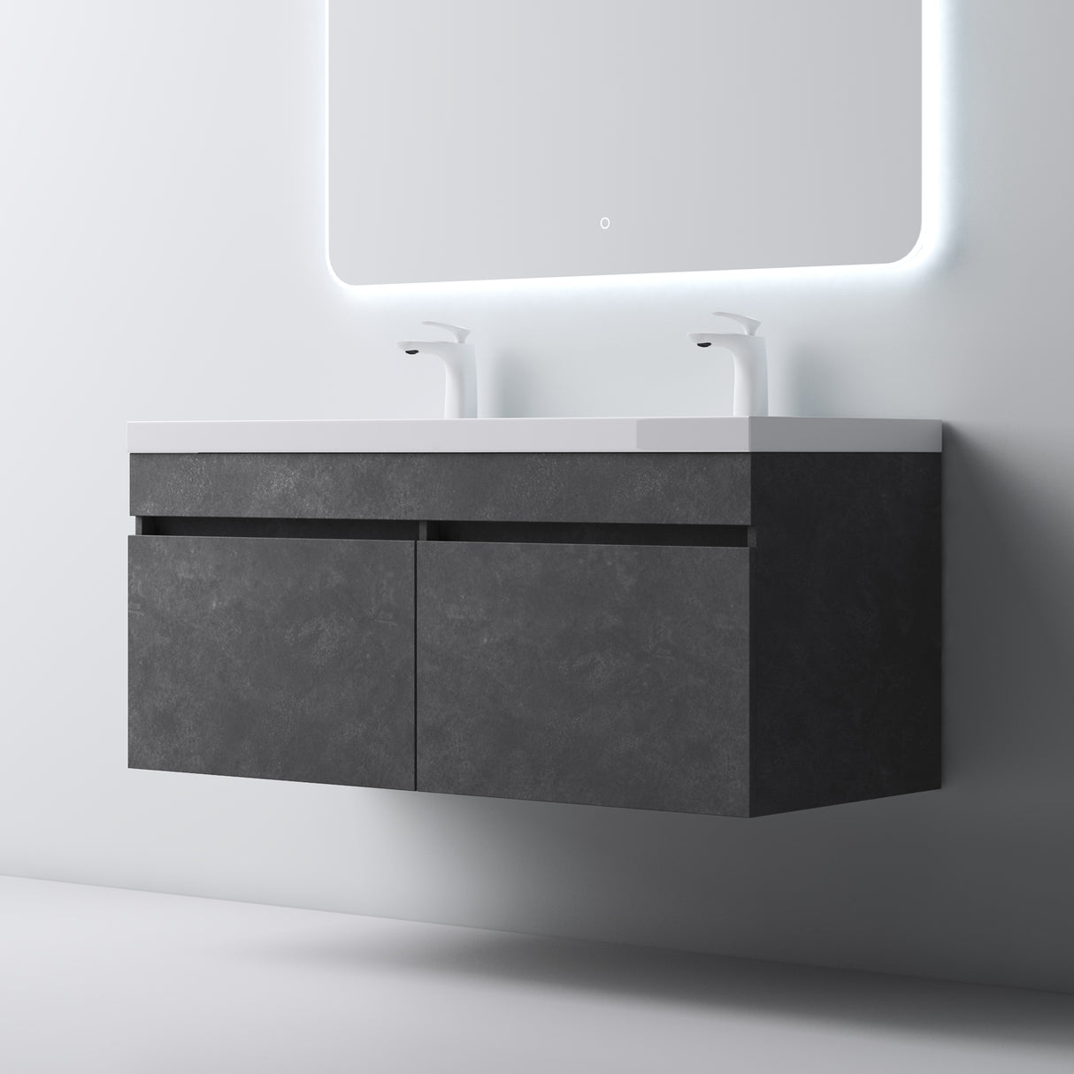 glasvilla Mobile Bagno Sospeso Mobili da Bagno con Lavabo da Marmo fuso, Botanica