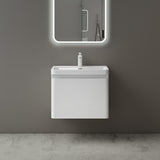 glasvilla Mobile Bagno Sospeso Mobile da Bagno con Cassetto a Chiusura Soft Close e Lavabo da Marmo fuso, Ancona