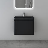 glasvilla Mobile Bagno Sospeso Mobile da Bagno con Cassetto a Chiusura Soft Close e Lavabo da Marmo fuso, Ancona