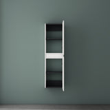 Glasvilla Verona – Armario auxiliar de baño suspendido con 2 puertas y 4 compartimentos (35×20×120 cm)