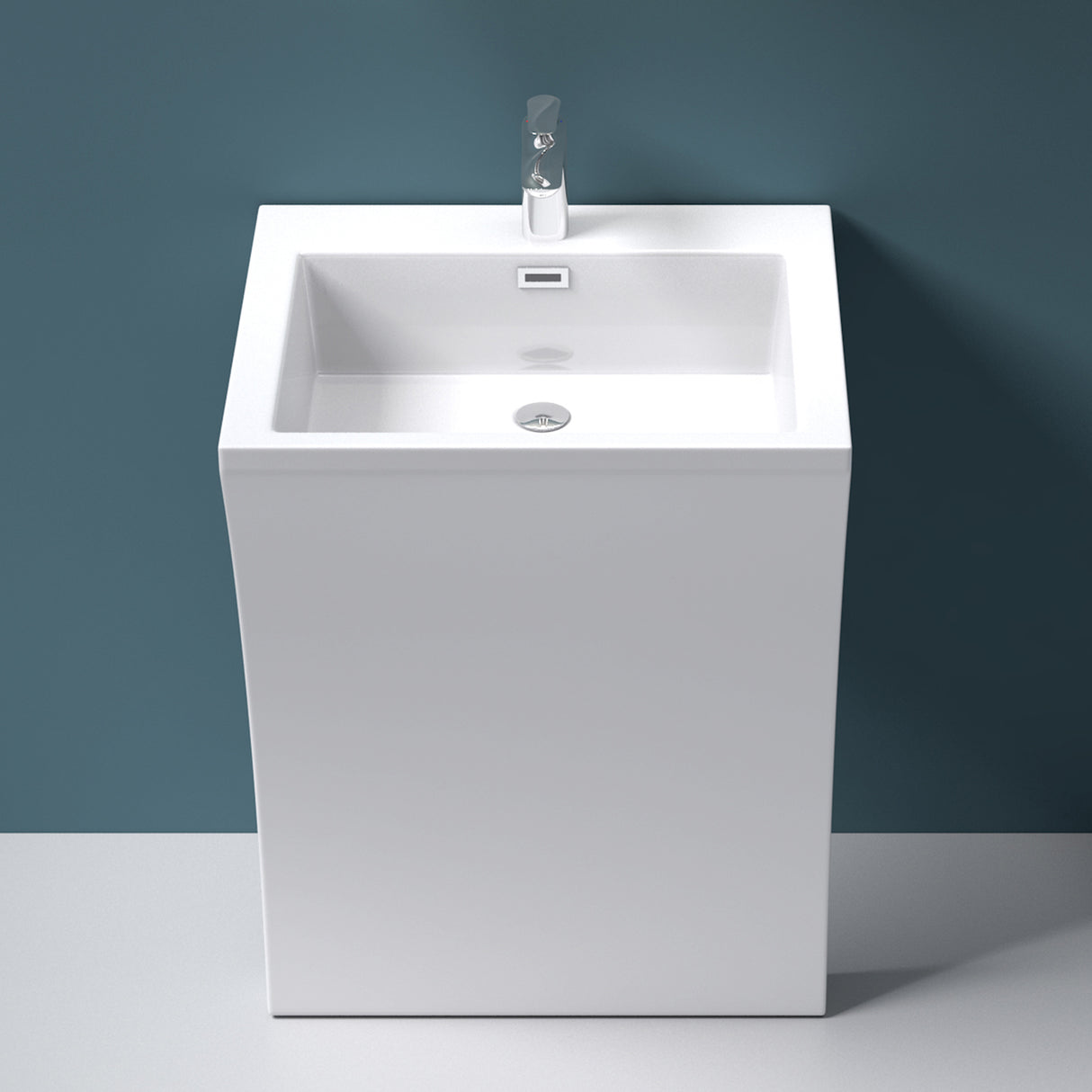 glasvilla Lavandino a Colonna Lavandino su Piedistallo per Bagni da Marmo Fuso, Lavabo a Colonna con un Foro per la Rubinetteria, Colossum07
