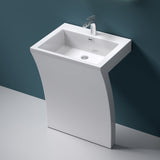 glasvilla Lavandino a Colonna Lavandino su Piedistallo per Bagni da Marmo Fuso, Lavabo a Colonna con un Foro per la Rubinetteria, Colossum07