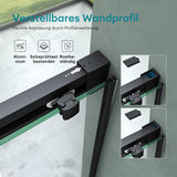 glasvilla Duschtür Nischentür dusche Duschabtrennung Chrom und Schwarz Duschkabine Nischenschiebetür 6mm ESG-Sicherheitsglas inkl. Soft-Close Teramo12K