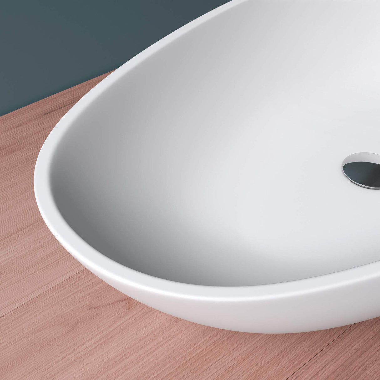 glasvilla Lavabo da Appoggio da Marmo Fuso Lavandino Bagno Ovale senza Foro per Rubinetto e Troppopieno Col809