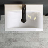 glasvilla Lavabo da Appoggio 45x30.5x10.5cm in Ceramica Lavabo Bagno Sospeso Lavandino Bagno da Appoggio Bianco con Nano-rivestimento Brüssel118c
