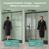 glasvilla Box Doccia Nicchia con Vetro Temperato Trasparente 8mm con Rivestimento Nano, Porta Scorrevole e Maniglia Inox, Porta Doccia con Soft-Close, Teramo67K