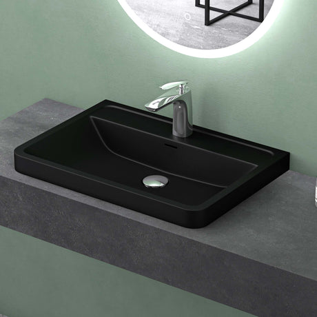 glasvilla Lavabo da Appoggio da Marmo fuso Lavandino Bagno Rettangolare con Troppopieno Colossum08