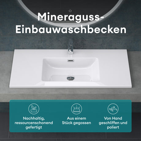 glasvilla Lavabo da Incasso da Minerale Fuso Lavabo Sottopiano Lavandino Bagno Col02