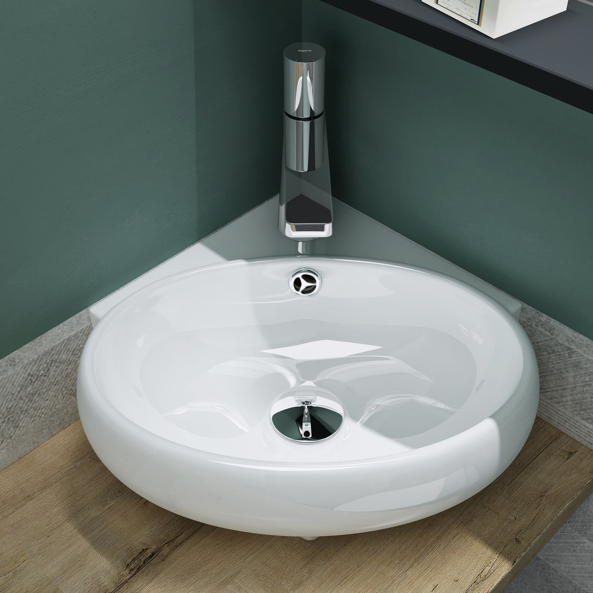 glasvilla Lavabo da Appoggio in Ceramica Lavabo Sospeso con Nano Rivestimenti Lavabo Bagno Sospeso Lavandino Bagno Bianco Brüssel002